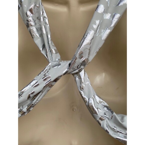 IconSwim jet setter swimsuit silver metallic animal print mob wife Size L nwt - Picture 9 of 10